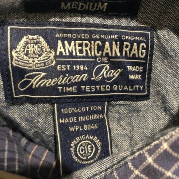 American Rag Plaid Long Sleeve Button Up Sz Med - Picture 4 of 7